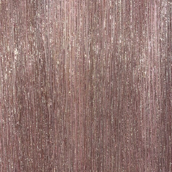 SHIMMERY metallic rose gold mock neck Flowy knee length dress medium NWT - Picture 5 of 12